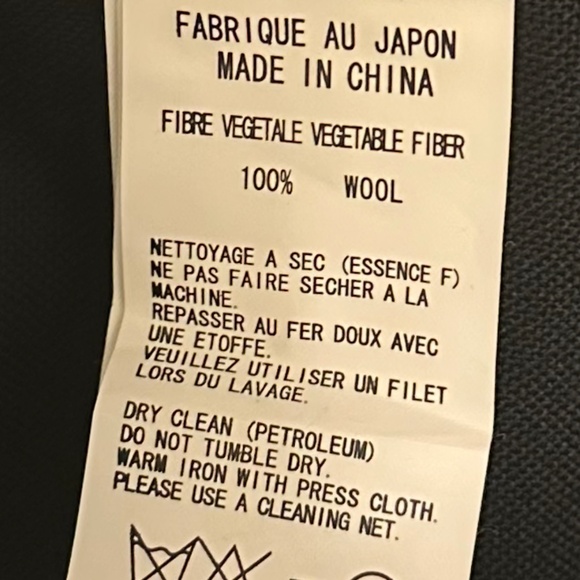 Y's Yohji Yamamoto  100% Wool Black A-Line Skirt Size 2 - Picture 7 of 7